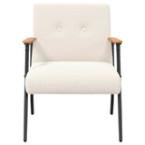 Armchair Cream 59 x 75 x 78 cm Curly Wool-like Fabric 42017699