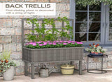 45 x 105cm Wooden Garden Planter, with Trellis - Grey T3398P328419