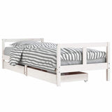 Kids Bed Frame with Drawers White 80x200 cm Solid Wood Pine 834406