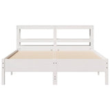 Bed Frame without Mattress White 150x200 cm King Size Solid Wood Pine 3306145