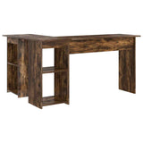 Desk with Shelf Smoked Oak 142 x 102 x 73 cm Engineered Wood 869294