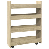 ZNTS Narrow Storage Trolley 4 Tier Sonoma Oak Engineered Wood 855261