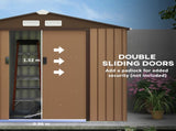 7 x 4ft Lockable Metal Garden Tool Storage Shed, Outdoor Storage Shed with Foundation and vents, T3398P313572