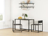 Dining Table and Chairs Set 2, Dining Room Sets, Rectangular Space Saving Table and 2 Chairs for T3398P344253