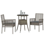 Garden Dining Set 3 pcs Grey Poly rattan 3334945