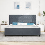 ZNTS Bed Frame Dark Grey 200x200 cm Velvet 3344898