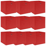 Storage Boxes 10 pcs Red 32x32x32 cm Fabric 288363