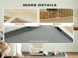 Small Animal Cage with Removable Pet Playpen, Guinea Pig Cage with Waterproof Pad, Hay Feeder, 108 x T3398P350111
