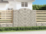 Arched Gabion Baskets 8 pcs 200x50x220/240 cm Galvanised Iron 3146452