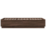Bed Frame with LED without Mattress Brown Oak 90x200 cm 3209638
