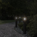 ZNTS Outdoor Floor Lamps with Sensors 3pcs Black 60 cm Stainless Steel 4006370