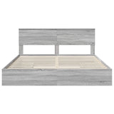 Storage Bed Grey Sonoma 200 x 200 cm Engineered Wood 3408429