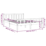 Bed Frame without Mattress White Solid Wood King Size 810685