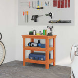 Work Bench Wax Brown 78.5 x 50 x 80 cm Solid Pine Wood 865374