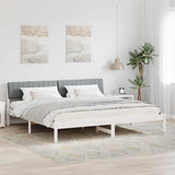 Bed frame White and light grey 150 x 200 cm Solid pine wood 878673
