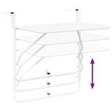 Hanging Balcony Table Folding White 60 x 39 x 65 cm Steel 42008074