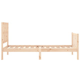 ZNTS Bed Frame without Mattress 90x190 cm Single Solid Wood Pine 3192196