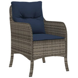 9 Piece Garden Dining Set with Cushions Grey Poly Rattan 3211893