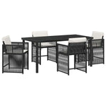 Garden Dining Set 5 pcs Black Poly Rattan 3380771