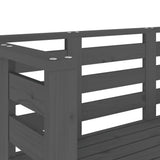 Garden Bench Grey Solid pine wood 2-seater Durable Garden Bench 825137