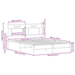 Bed Frame without Mattress Smoked Oak 140x190 cm Engineered Wood 4106890