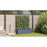 Garden Planter 3 pcs LiGht Grey 120 x 40 x 143 cm Plastic 42002886