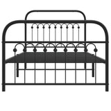 Metal Bed Frame without Mattress with Footboard Black 100x190cm 376612