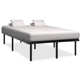 Bed Frame Black Metal, poplar wood Double Heavy Weight Endurance 284682