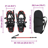 3 in 1 Snowshoes Red and Black 53 x 21 cm Aluminum and HDPE 42021423