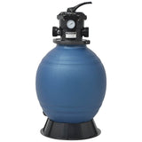 Pool Sand Filter with 6 Position Valve Blue 460 mm 91169