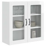 Wall Glass Cabinet PORTO High Gloss White 80 x 31 x 80 cm 885419