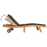 Sun Lounger Brown and Dark Grey Polyester 42032683