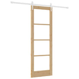 Sliding Door Natural 73.5 x 211 cm Solid Pine Wood and Glass 3332409
