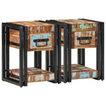 ZNTS Nightstands 2 pcs 40x40x40 cm Solid Reclaimed Wood 4016709