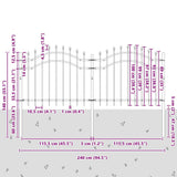 Garden Fence Woerden White 240 x 140 cm Powder-coated steel 42003969