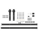 Sliding Door Hardware Kit 200 cm Steel Black 4009713