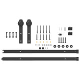Sliding Door Hardware Kit 200 cm Steel Black 4009713