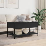 ZNTS Coffee Table Black 100x50x50 cm Engineered Wood and Metal 845346