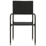 ZNTS 3 Piece Outdoor Dining Set Poly Rattan Black 3120086