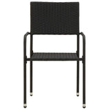 ZNTS 3 Piece Outdoor Dining Set Poly Rattan Black 3120086