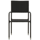 Outdoor Dining Set Black PE rattan, steel, solid acacia wood Medium 3120096