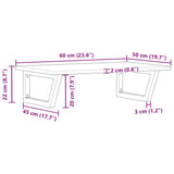 Basin Shelf Wall Mounted Steel and Solid Wood Acacia 3302827