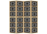 Room Divider 4 Panels Brown and Black Solid Wood Paulownia 358804