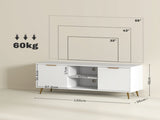 Modern TV Stand Cabinet for TVs up to 55", TV Unit with 2 Open Shelves and 2 Cabinets, Entertainment T3398P343173
