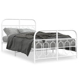 Metal Bed Frame without Mattress with Footboard White 120x200cm 377182