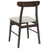 Dining Chair 2 pcs Dark Brown and Light Solid Rubber Wood 42020483