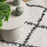 ZNTS Shaggy Rug PAMPLONA High Pile Modern Cream and Black 200x200 cm 375370