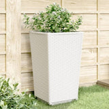 Garden Planters 4 pcs White 32.5x32.5x57 cm PP 367854
