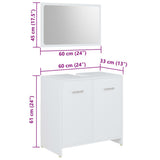 4 Piece Bathroom Furniture Set White Engineered Wood 3056880