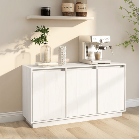 ZNTS Sideboard White 111x34x60 cm Solid Wood Pine 813810